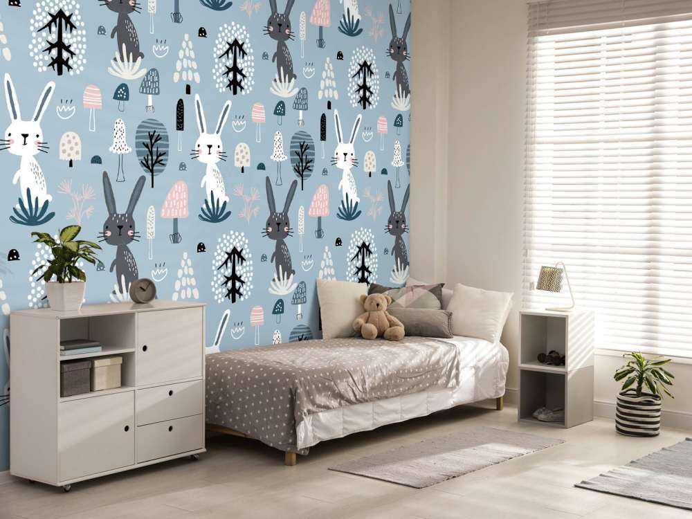 Motif de lapin bleu