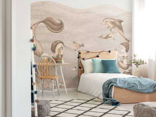 Monde de sirène en taupe
