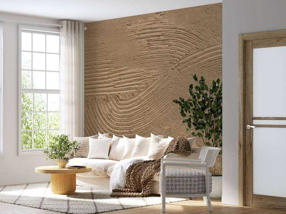 Lignes texturées en brun doré