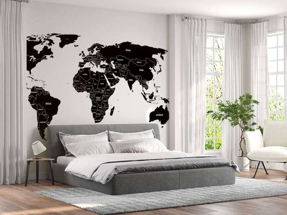 Carte du monde en noir
