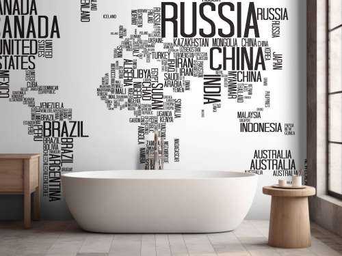 Carte du monde typographique