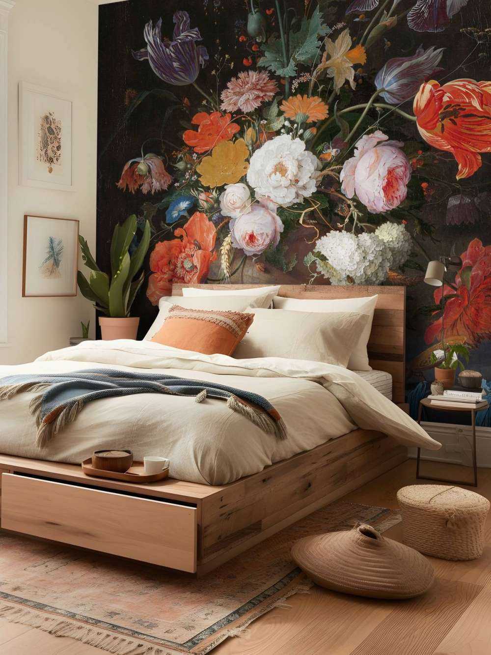 Nature morte avec des fleurs et une montre