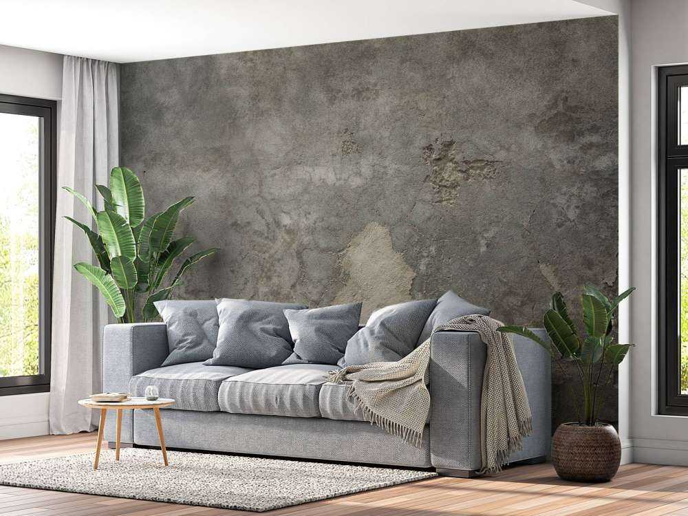 Béton fissuré avec stucco