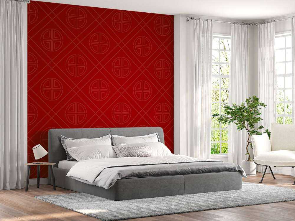 Motif chinois rouge