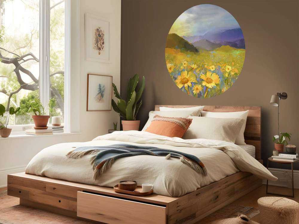 Peinture à l'huile Coucher de soleil rural
