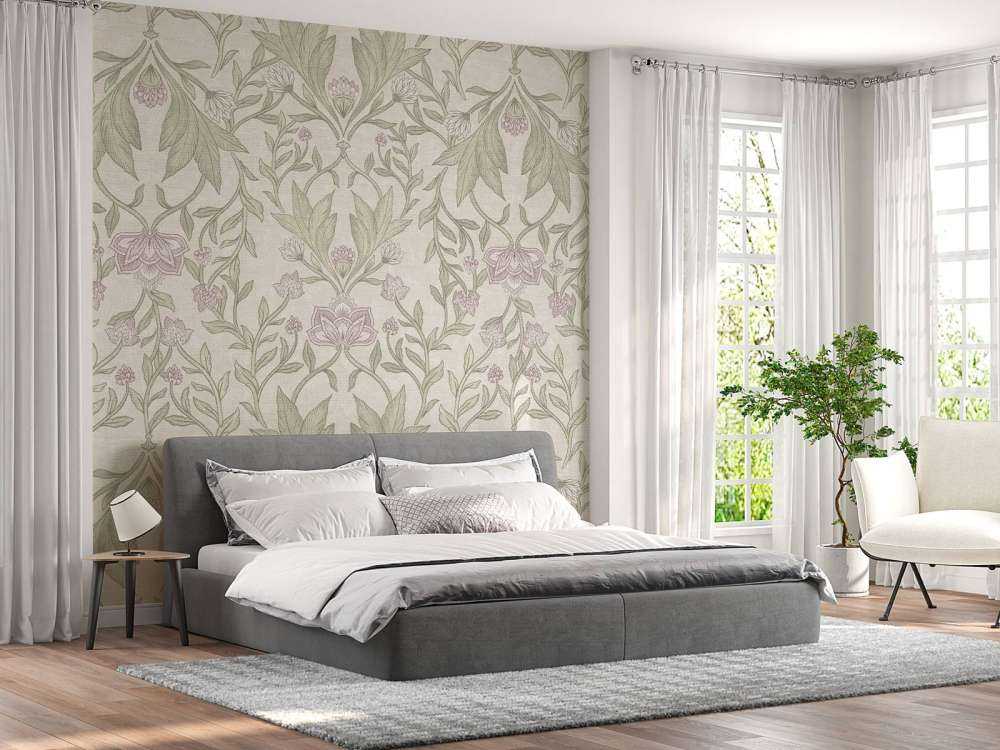 Damas floral Morris - crème