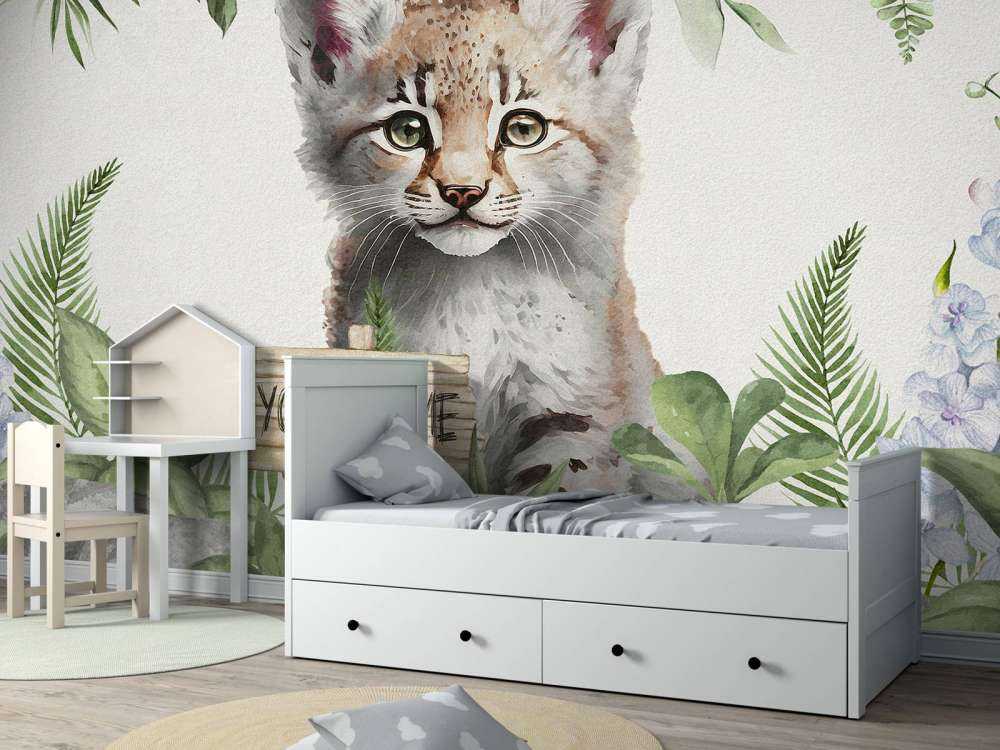 Bébé lynx dans la jungle