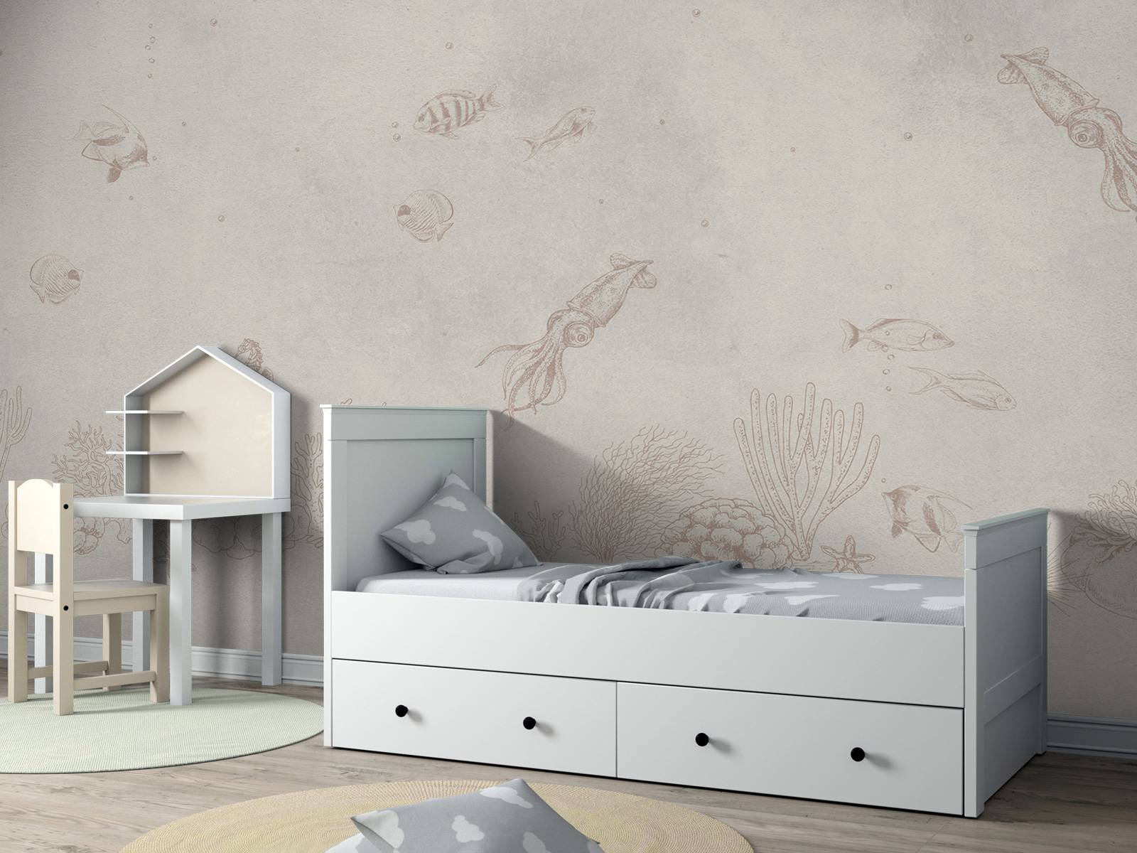 Taupe de la mer des calmars