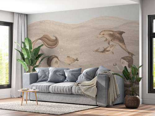Monde de sirène en taupe