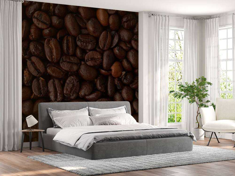 Grains de café en gros plan