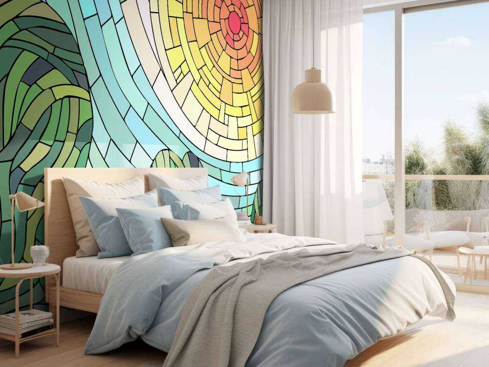 Soleil rouge près des arbres