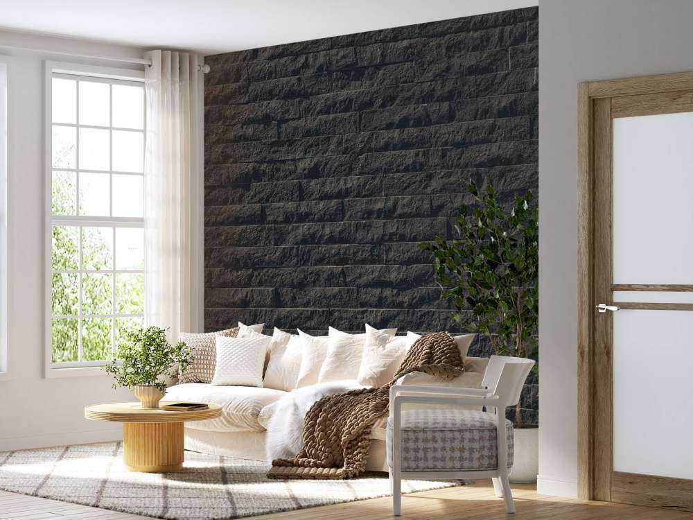 Mur avec des pierres sombres