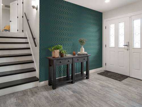 Motif ondulé bleu canard