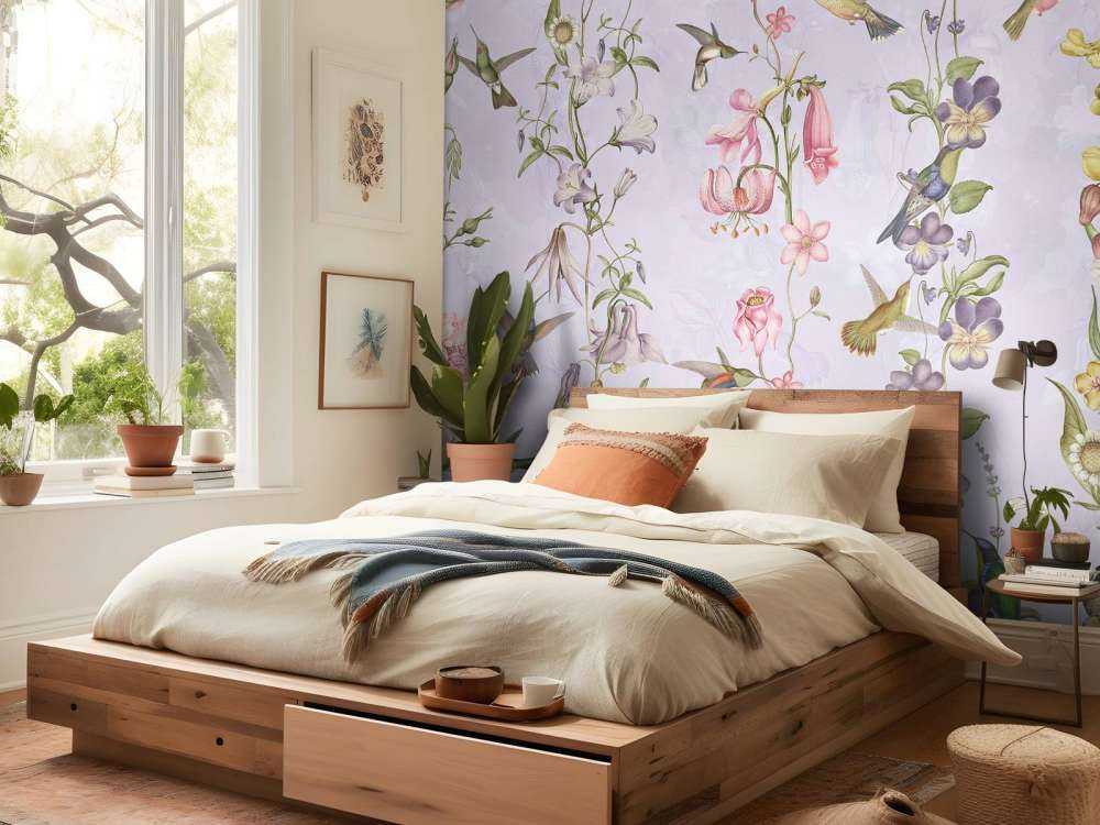 Weadow et Fleurs de Jardin Violet