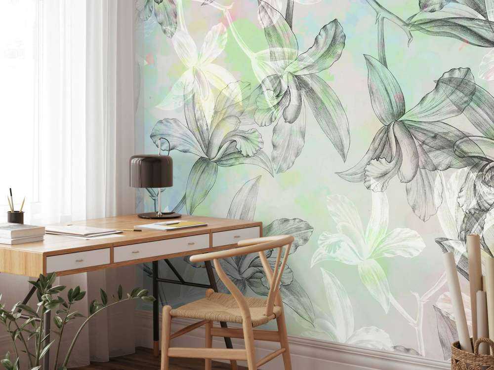 Harmonie d'orchidées aquarelle