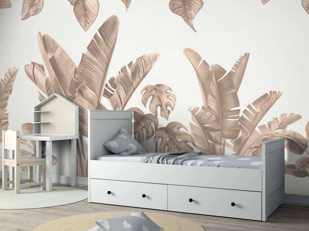 Feuilles de jungle en taupe