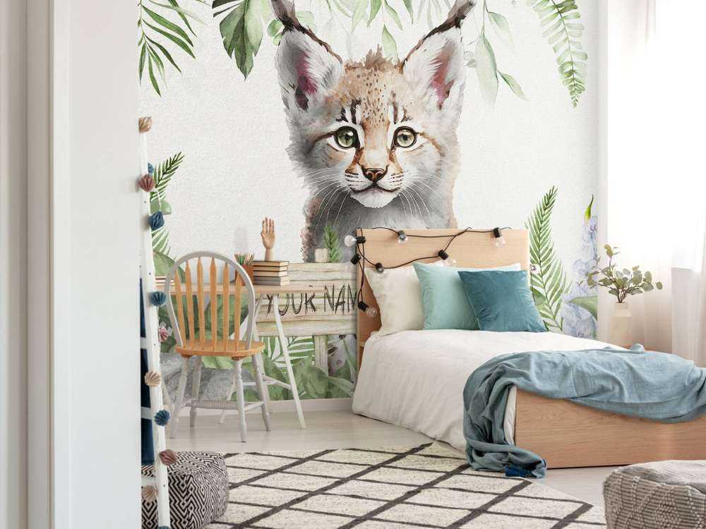 Bébé lynx dans la jungle