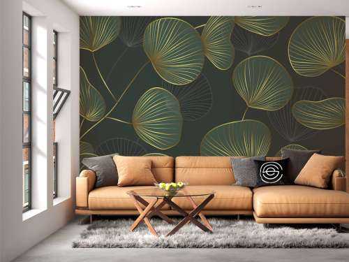 Feuilles décoratives avec de l'or