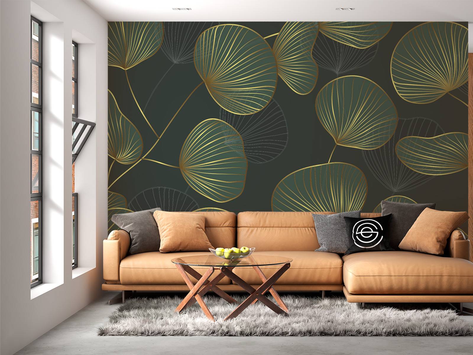 Feuilles décoratives avec de l'or
