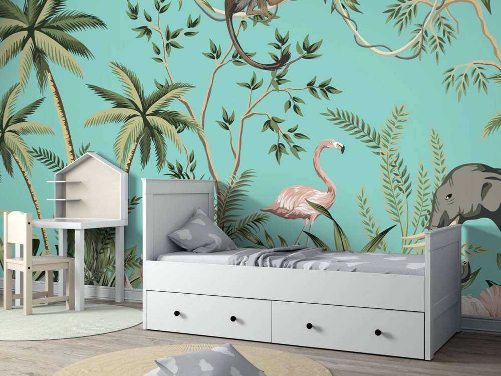 Éléphant, flamant rose et amis