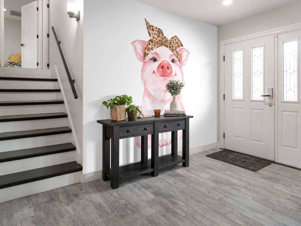Drôle de petit cochon avec un bandana