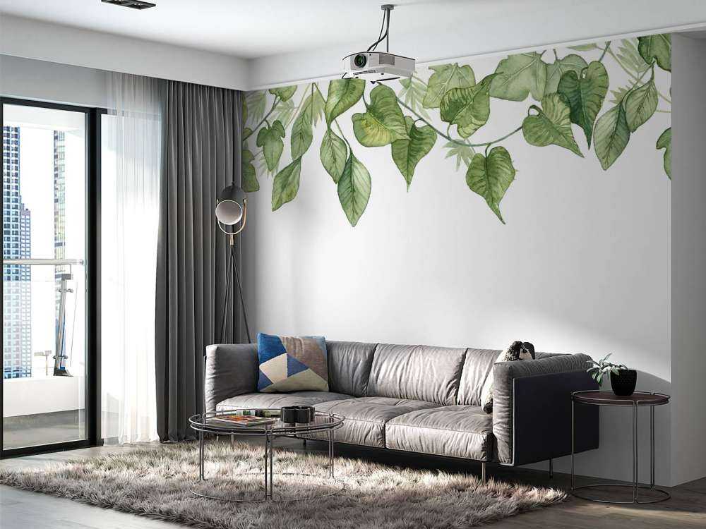 Des feuilles à l'aquarelle suspendues