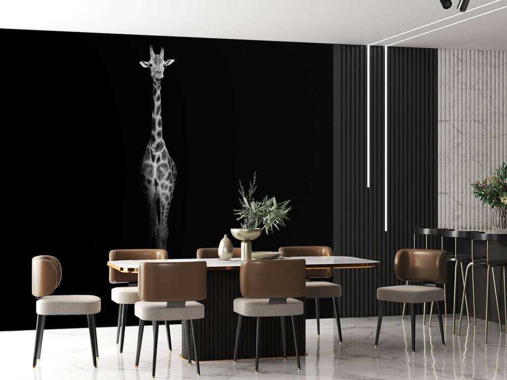 Girafe en noir et blanc