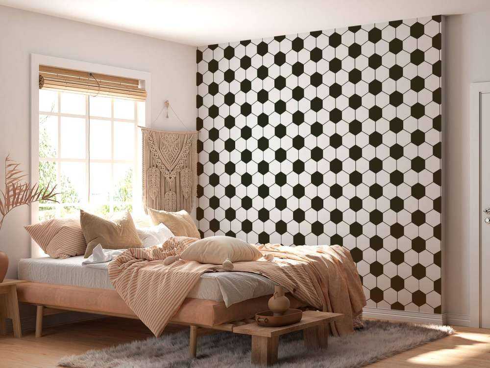 Polygones géométriques noir et blanc
