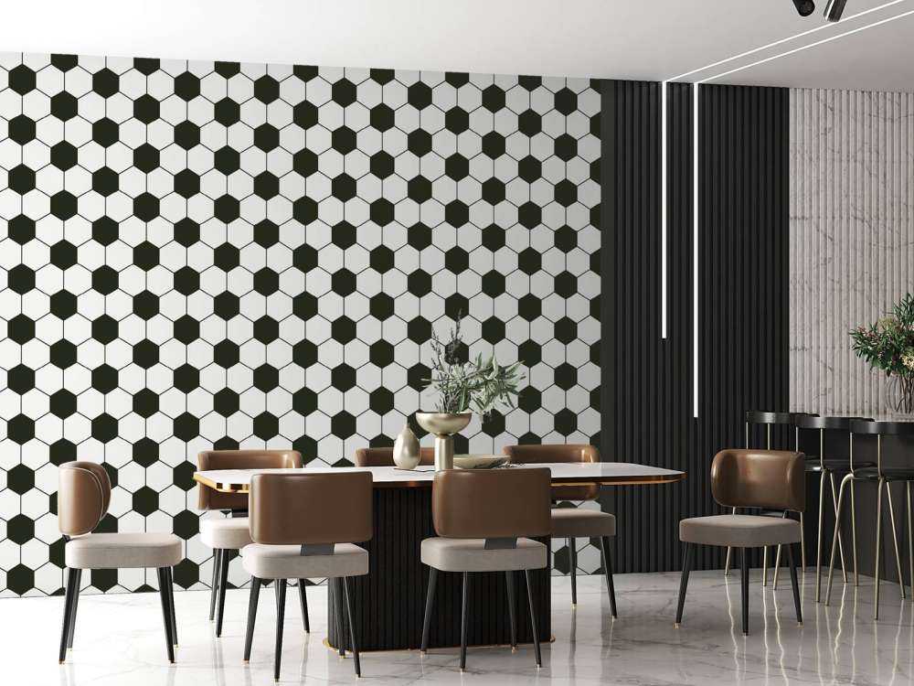 Polygones géométriques noir et blanc