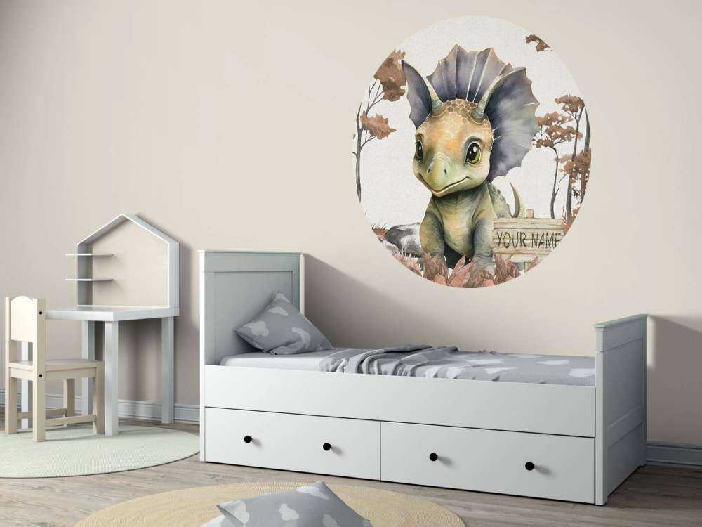 Bébé tricératops dans la jungle taupe