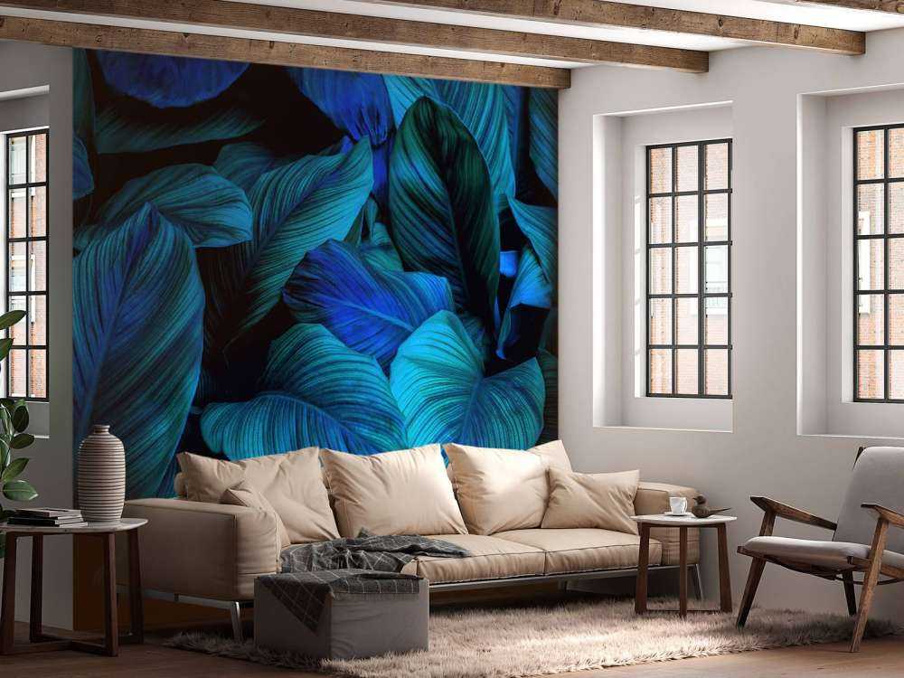 Feuilles bleues