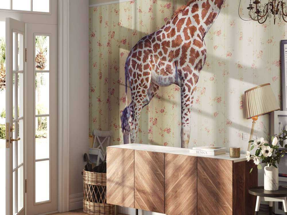 Girafe dans le salon