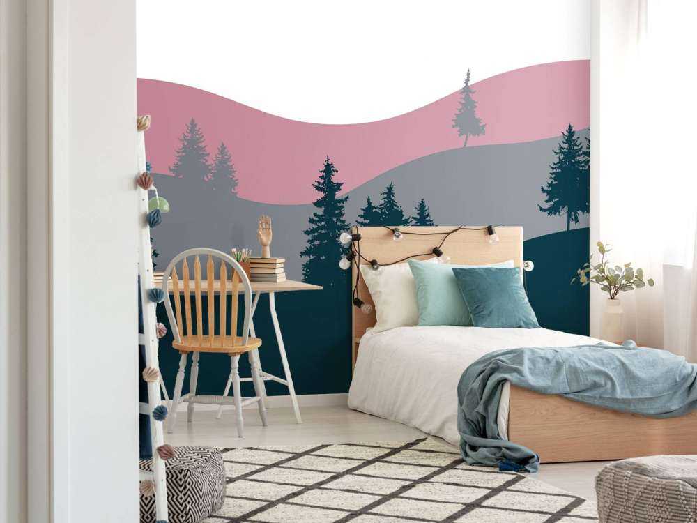 Paysage rose