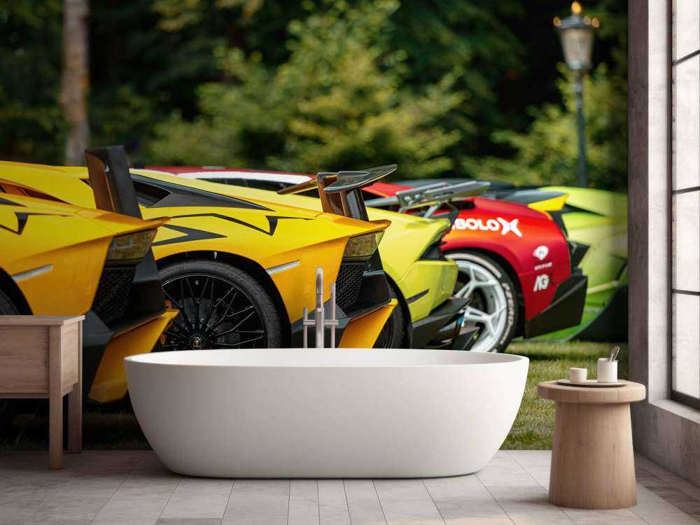 Collection de supercars dans la nature