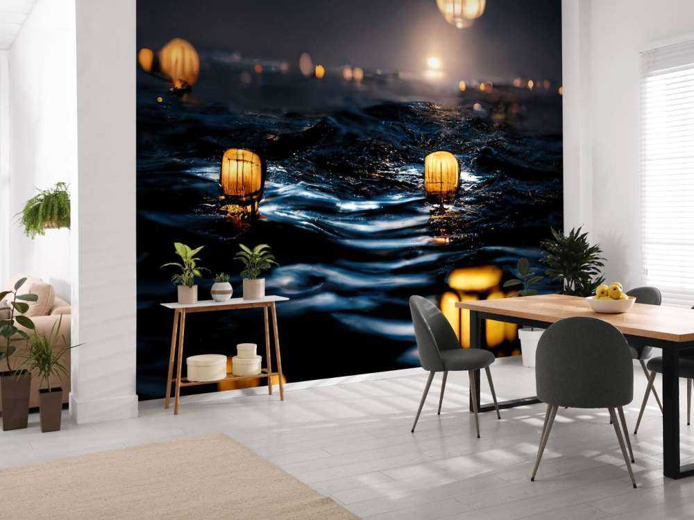 Lanterns au-dessus de l'eau