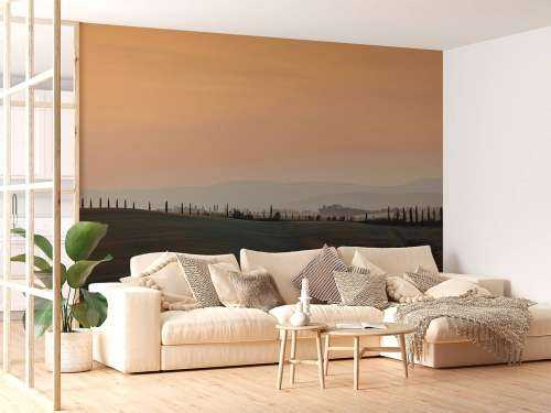 Lueur orange sur un paysage italien