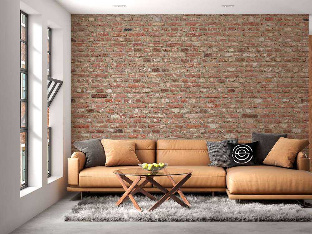 Mur avec des briques de différentes couleurs