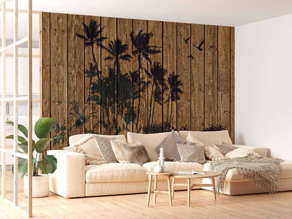 Palmiers sur bois