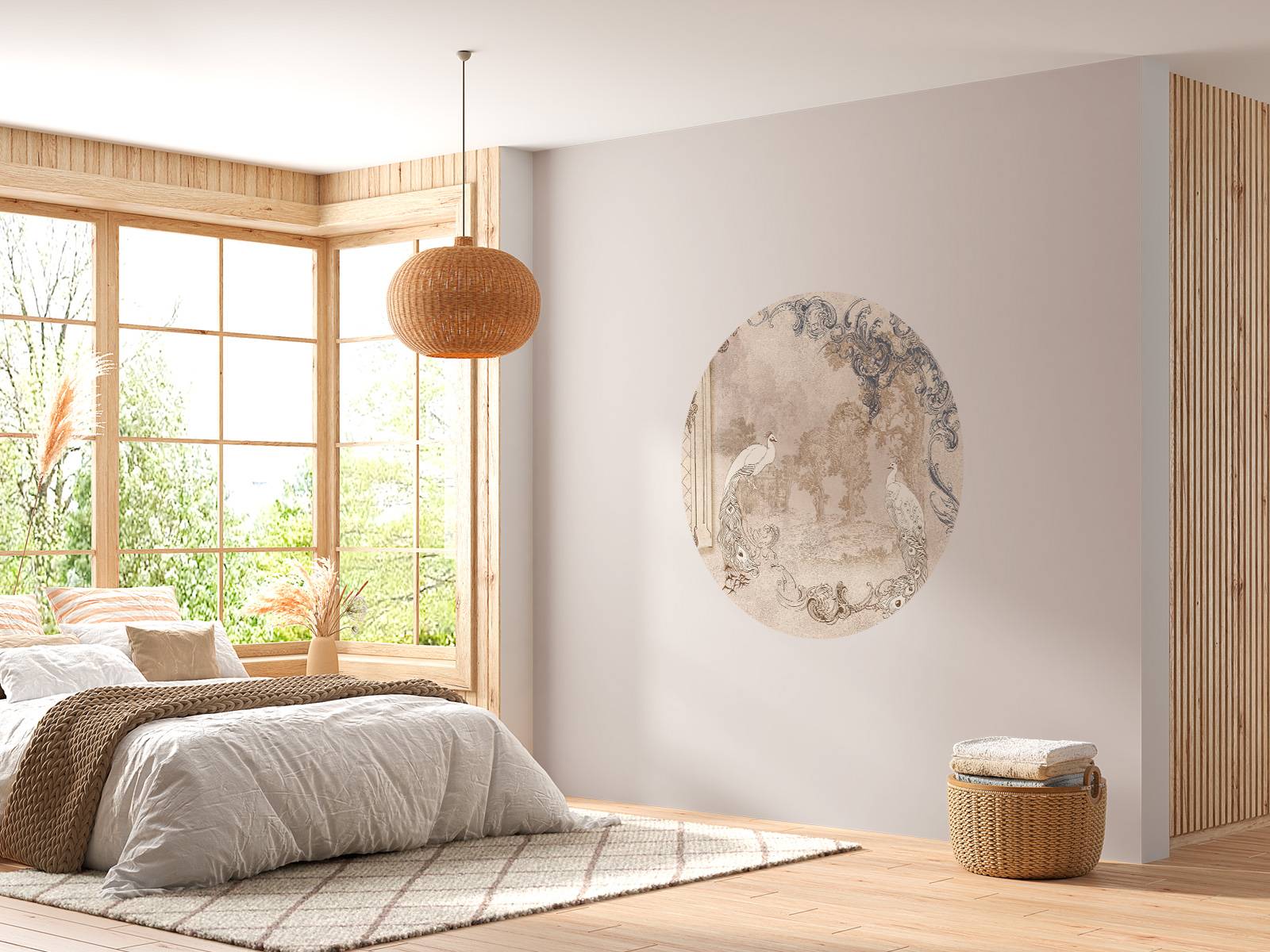 Splendeur Baroque du Paon sous un Angle Moderne