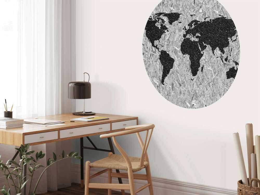 Carte du monde noire sur fond blanc