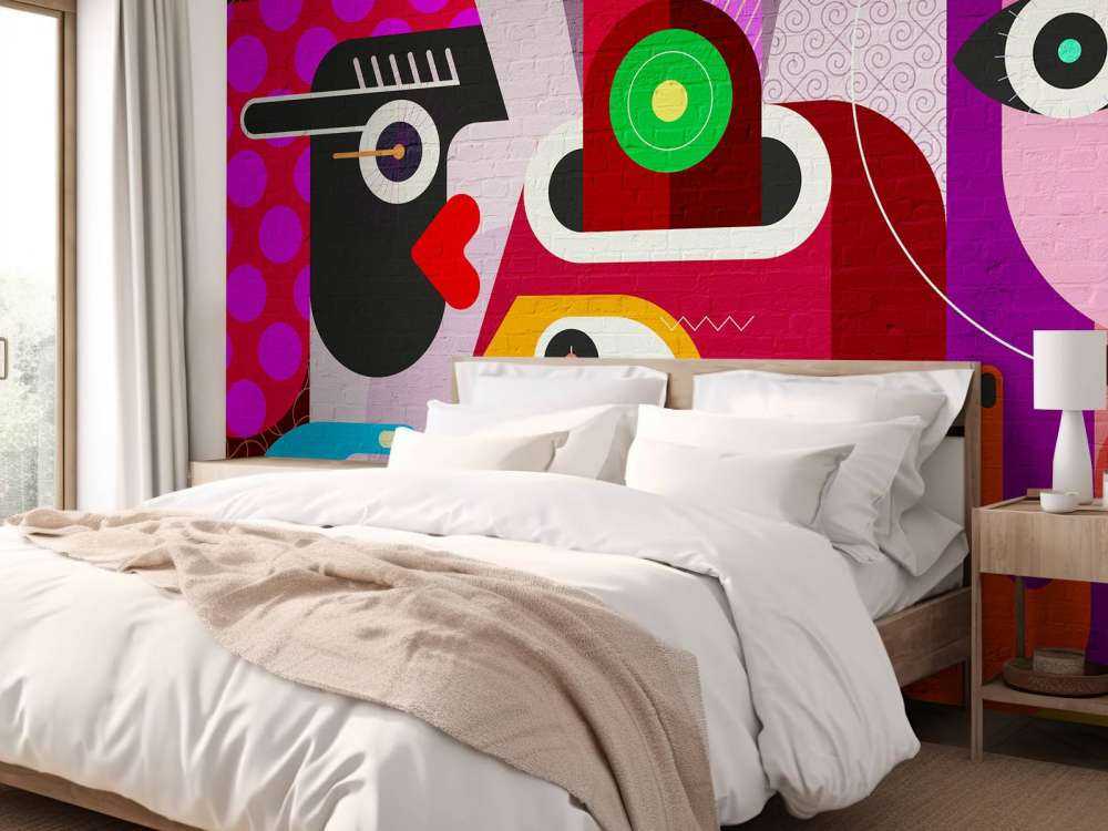 Des graffitis avec des visages
