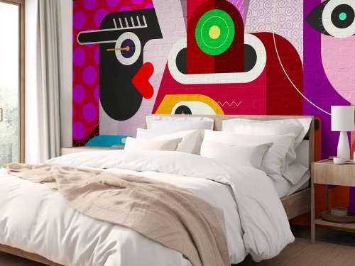 Des graffitis avec des visages
