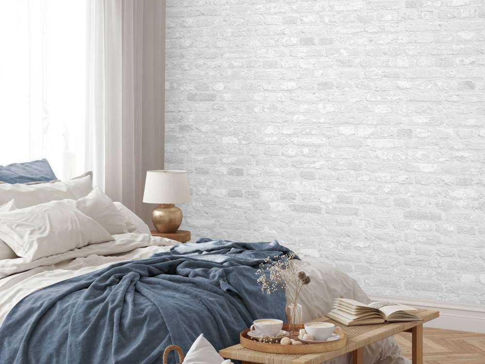 Mur de vieilles briques blanches
