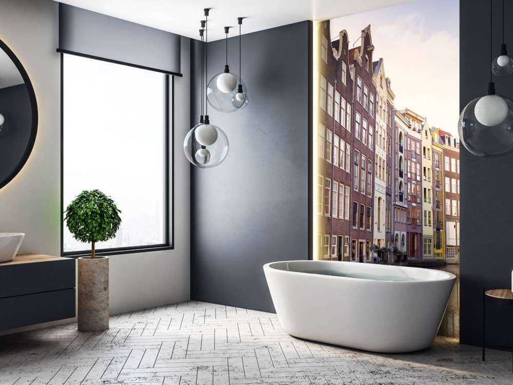 Les maisons d'Amsterdam sur le canal