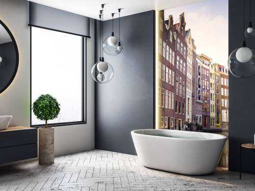 Les maisons d'Amsterdam sur le canal