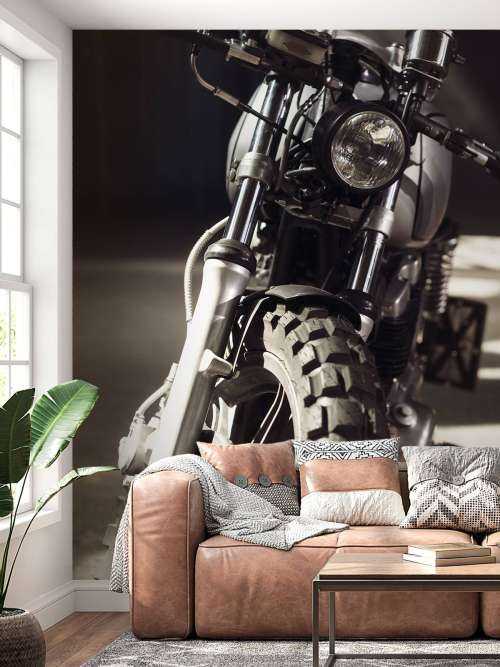 Motocyclette à vue frontale