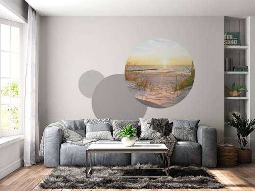 Plage de dunes avec coucher de soleil
