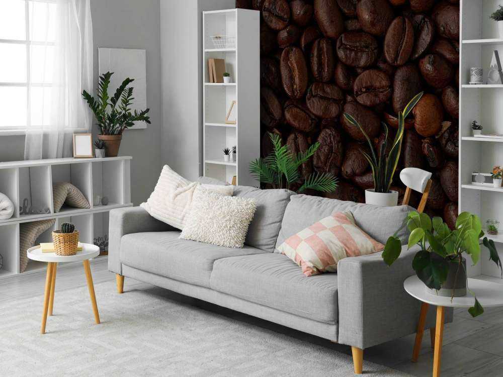 Grains de café en gros plan