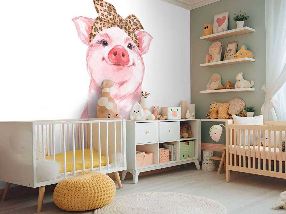 Drôle de petit cochon avec un bandana