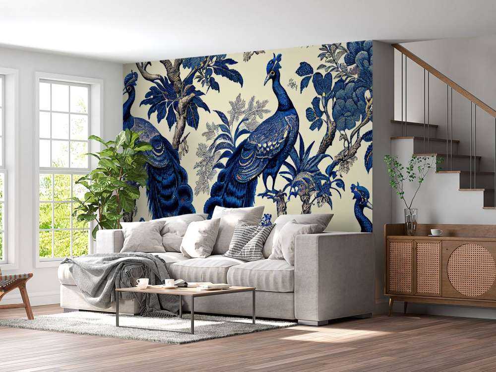 Splendeur du paon bleu royal